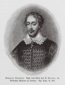Edmund Spenser, englantilainen runoilija (kaiverrus) tekijältä George (after) Vertue