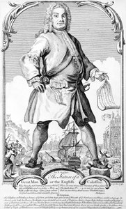 Suuren miehen muoto tai englantilainen kolossi tekijältä George (c.1706–71) Bickham