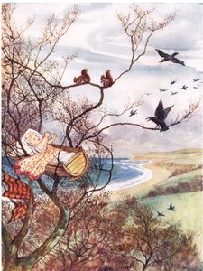 Hush-a-by Baby, kuvitus "A Picture Song Book" -kirjasta, 1910 tekijältä George, 9th Earl of Carlisle Howard