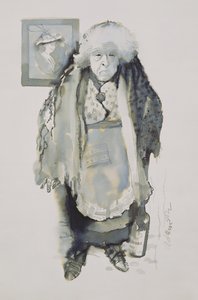 Margaret: Heidän pitäisi tehdä jotain, 1969 (kynä ja pesu aluksella) tekijältä George Adamson