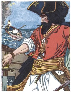 Muotokuva merirosvosta Kuvitus George Albert Williamsin (1875-1932) "The boys book of Pirates" -kirjasta 1913