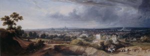 Pariisi, nähtynä Montmartren korkeuksista, 1822.
