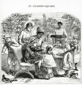Jackson Squarella, New Orleansissa, kuvitus julkaisusta "America Revisited..." (kaiverrus) tekijältä George Augustus Sala