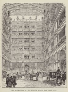 Palace-hotellin sisäpiha, San Francisco tekijältä George Augustus Sala