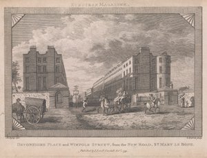 Devonshire Place ja Wimpole Street... tekijältä George Barret Jr.