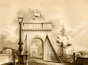 Norfolk Bridge, New Shoreham, 1835. tekijältä George Baxter