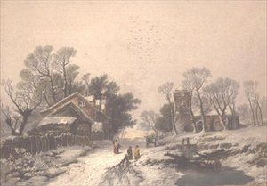Talvi (tulostus) (katso myös 144946) tekijältä George Baxter