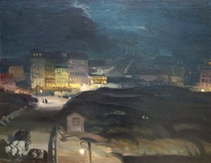 Lähestyminen sillalle yöllä tekijältä George Bellows