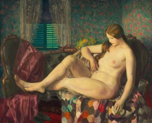 Alastonkuva, jossa on kuusikulmainen peitto tekijältä George Bellows