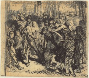 Street Fight [recto] tekijältä George Bellows