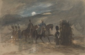 Acampamento em Chobham, 1853 com Oficiais e Sentinelas finlandesas tekijältä George Bryant Campion
