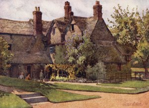 Oxford: Cottages, Trinity College (värilitografia).