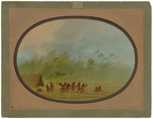 Connibojen wigwam tekijältä George Catlin