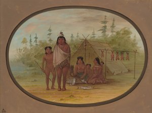 Flathead päällikkö perheineen, 18551869. tekijältä George Catlin