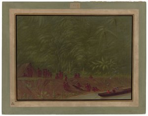 Muran leirintäalue - Veneen luonnos tekijältä George Catlin