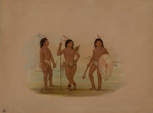 Puelchee-päällikkö ja kaksi nuorta soturia, 18541869. tekijältä George Catlin