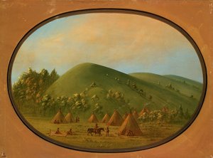 Pieni cheyennekylä tekijältä George Catlin