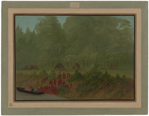 Yahua-kylä tekijältä George Catlin