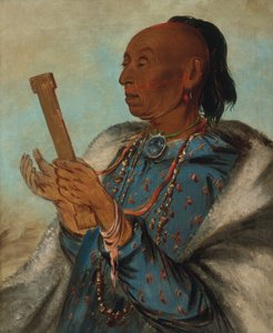 Ah-tón-we-tuck, Cock Turkey, Repeating His Prayer (Toistan rukouksensa) tekijältä George Catlin