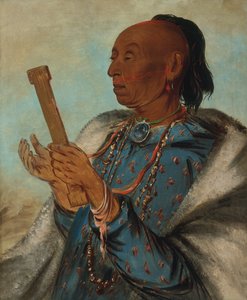 Ah-tón-we-tuck, Kukko Turkki, toistaa rukoustaan, 1830. tekijältä George Catlin