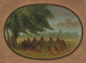 Intiaanineuvosto - Sioux, 18611869. tekijältä George Catlin