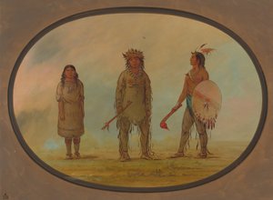 Athapasca-päällikkö, hänen vaimonsa ja soturi, 18551869. tekijältä George Catlin