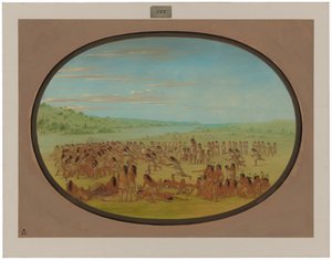 Naisten pallopeli - Sioux tekijältä George Catlin