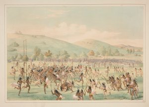 Pallopeli, pl. 23 Pohjois-Amerikan intiaaniportfoliosta tekijältä George Catlin