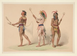 Pallopelaajat, pl. 21 Pohjois-Amerikan intiaaniportfoliosta tekijältä George Catlin