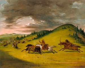 Siouxin ja Sac and Foxin välinen taistelu tekijältä George Catlin