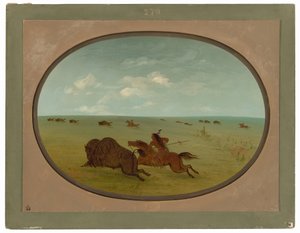 Buffalo Chase, Sioux Indians, Ylä-Missouri tekijältä George Catlin