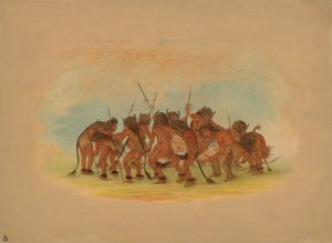 Buffalo Dance - Mandan, 1861. tekijältä George Catlin