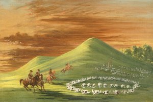 Butte de Mort, siouxien hautausmaa, Ylä-Missouri tekijältä George Catlin