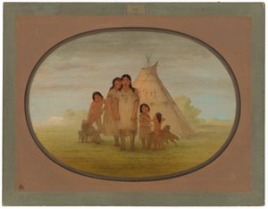 Comanche Chiefs Children ja Wigwam tekijältä George Catlin