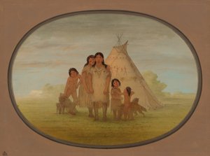 Comanche Chiefs Children ja Wigwam, 18611869. tekijältä George Catlin