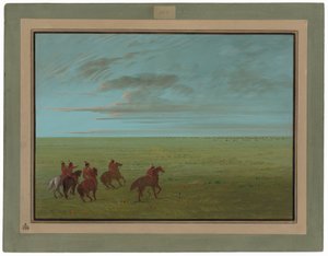 Connibot alkamassa villihevosille tekijältä George Catlin