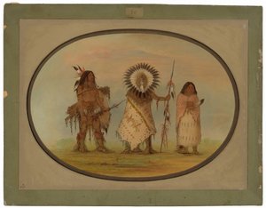 Varispäällikkö, hänen vaimonsa ja soturi tekijältä George Catlin