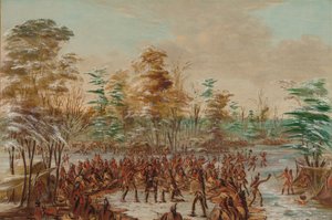 De Tonty haastaa rauhaa Iroquois Villagessa. 2. tammikuuta 1680, 18471848. tekijältä George Catlin