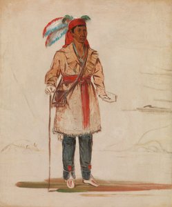 Ee-tów-o-kaum, Molemmin puolin jokea, heimon päällikkö, 1836. tekijältä George Catlin