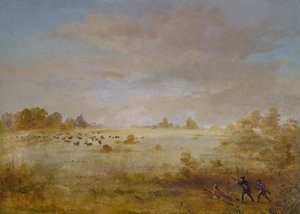 Hirven laiduntaminen syksyisellä preerialla tekijältä George Catlin