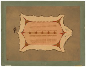 Faksimile Sioux-viittasta, jossa on piikkikynät tekijältä George Catlin