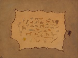 Faksimile Ojibbeway-kylpytakista, 18611869. tekijältä George Catlin