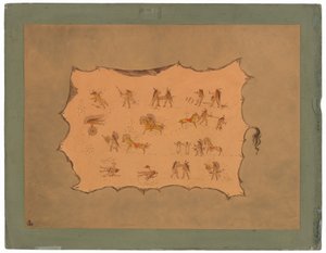 Faksimile Mah-to-toh-pa:n viittasta - Mandan tekijältä George Catlin