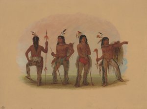 Neljä Navaho Warrioria, 18611869. tekijältä George Catlin