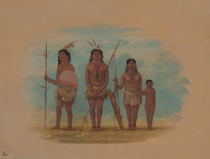 Neljä Xingu-intiaania, 18541869. tekijältä George Catlin