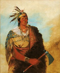Go-to-ków-pah-ah, seisoo vierellä, arvostettu rohkea, tekijältä George Catlin