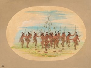 Green Corn Dance - Minatarrees, 1861. tekijältä George Catlin