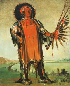 Ha-na-tá-nu-maúk, susipäällikkö, heimon päällikkö, 1832. tekijältä George Catlin