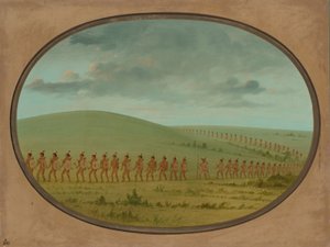 Indian File - Iowa, 18611869. tekijältä George Catlin