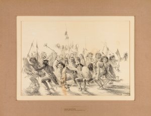 Intiaanien päänahkatanssi - ei. 31 tekijältä George Catlin